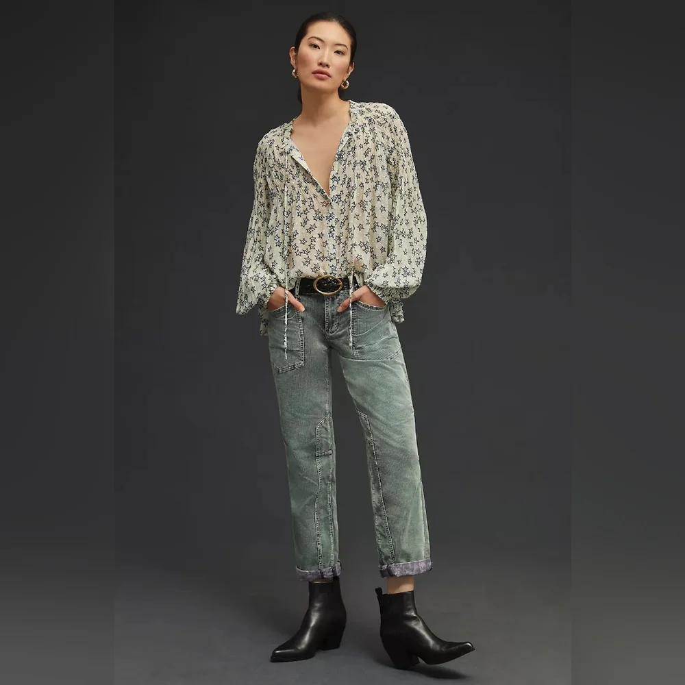 Pilcro The Wanderer Corduroy Cargo pants 29 blue green - Picture 5 of 14